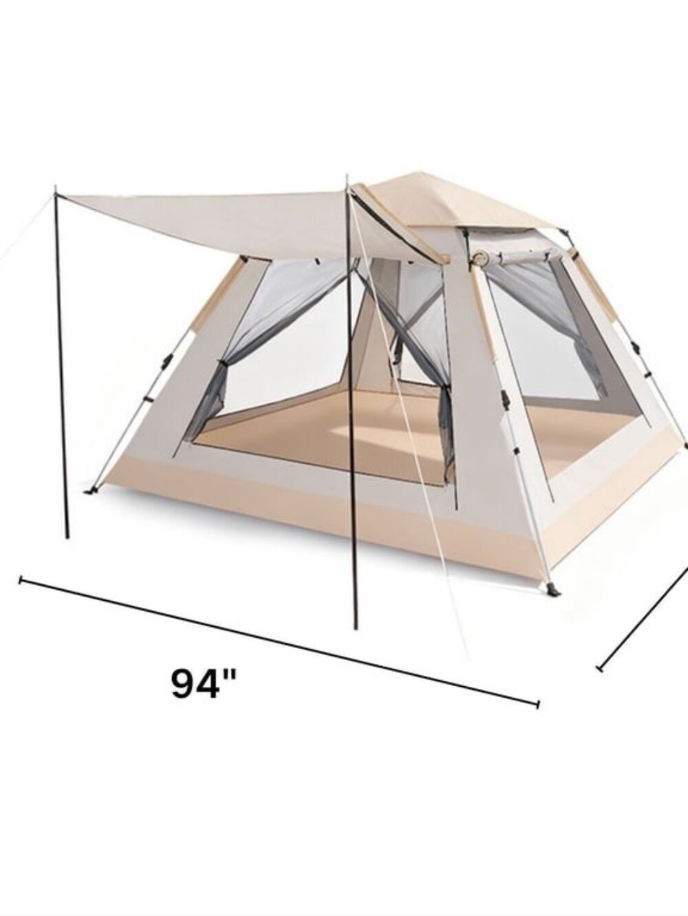Outdoor Camping Tent in Beige and Cream